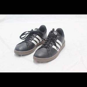 Adidas Grand Court 3 Stripe Black Leather Shoes Sneakers Men’s size 9